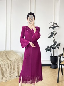 Burgundy Lace Fit Flare Dress - Elegant & Versatile