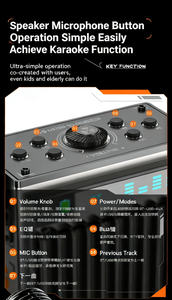 Altavoz Bluetooth Portátil de 90W de Alta Potencia con <span class=keywords><strong>2</strong></span> Micrófonos Inalámbricos, Máquina de Karaoke para Fiestas y Campamentos - Product Image 5