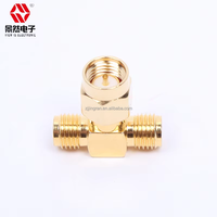 Adaptateur RF SMA plaqué or Double femelle vers SMA mâle Connecteur Triple T Jack 3 voies et prise Répartiteur coaxial
