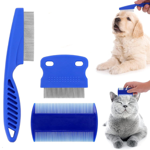 Novo Atacado <span class=keywords><strong>Pet</strong></span> Flea Comb Double Side Piolhos Escova Dog Cat Cabelo Remoção Grooming Tool Set - Product Image 2