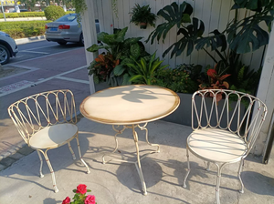 Tavolo e sedie in <span class=keywords><strong>ferro</strong></span> <span class=keywords><strong>battuto</strong></span> stile francese più venduti per giardini di ville, pensioni e balconi - Product Image 5