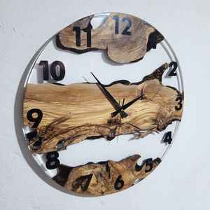 Reloj de Pared de Resina y Madera Hecho a Mano, Decorativo, Elegante, Duradero, Funcional y Elegante, Ideal para Sala de Estar, Dormitorio u Oficina - Product Image 4