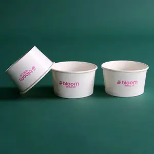 Disposable Customized 3.5oz Paper Cup For Ice Cream Paper Ice Cream Cup