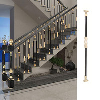 Fantaisie bricolage intérieur doré en alliage d'aluminium balustrades et mains courantes poste colonne garde-corps pour escalier