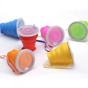 Portable Collapsible Silicone Travel Water Bottle Custom Reusable Foldable Drinking <b>Cup</b> Camping Office Tea Tea <b>Cups</b> <b>Saucers</b> - Product Image 2