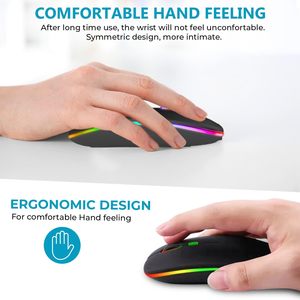 Chuột 5.2 Bluetooth loại C RGB 2.4G Chuột không dây chế độ kép Bluetooth loại C cho MacBook Pro - Product Image 4
