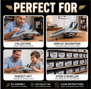 Set di Blocchi da Costruzione MOC F-14 Tomcat - 1250 Pezzi Edizione Anniversario, Modello di Aereo DIY per Adulti - Product Image 5