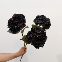 Bunga Hydrangea Buatan Berkualitas Tinggi, Tampilan Vintage Musim Gugur, Sentuhan Realistis, Melembapkan, untuk Dekorasi Rumah