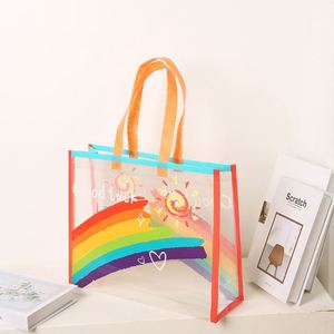 Bolsa de Compras de PVC con Asa Larga, Arcoíris, para Tiendas de Ropa, Embalaje de Regalos Universal, Color Personalizado - Product Image 4