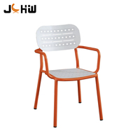 Chaise de salle à manger extérieure moderne en aluminium multicolore pour café, restaurant, bistrot, cour