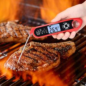 เทอร์โมมิเตอร์วัดอุณหภูมิเนื้อสัตว์, เทอร์โมมิเตอร์วัดอุณหภูมิอาหารแบบดิจิตอล 2 in 1 พร้อมหัววัดคู่ ใช้กับเตาอบได้ มีไฟแสดงผลและเสียงเตือน สำหรับทำอาหารในครัวและย่าง - Product Image 6