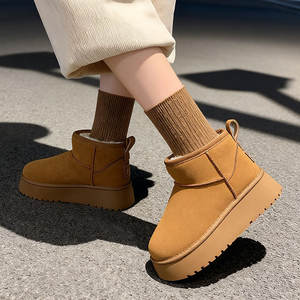 Botas de Nieve Originales de Alta Calidad para Mujer, de Piel Auténtica, con Suela Gruesa, Forradas de Lana de Oveja, Cálidas para Invierno - Product Image 4