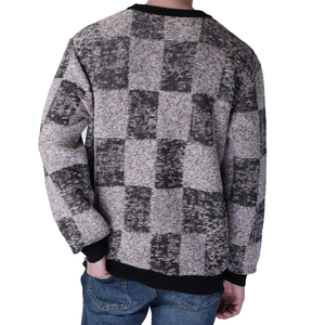 Haute qualité j épaissi chaud rayure couleur contraste confortable Vintage pull à la main Patch conception Mohair pull pour hommes - Product Image 3