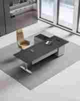 Table de réunion Stellan C, table de conférence de bureau commerciale, placage en chêne blanc avec prise électrique