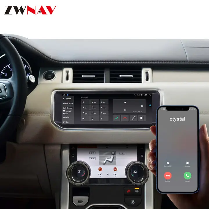 ZWNAV Android autoradio pannello AC per Range Rover Evoque L538 2012-2018 doppio sistema Auto Stereo lettore multimediale Carplay