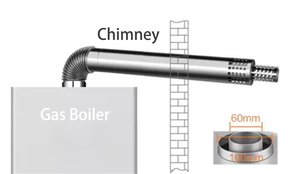 Tuyau d'échappement en acier inoxydable pour chaudière à gaz 60/100mm, pièces de rechange murales pour camping-car, usage domestique, extérieur et garage - Product Image 3