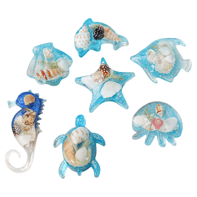 Factory Directly Customizes Various Sets of Sea Animals Acrylic Refrigerator Magnet Seahorse Turtle Fish Shell Fridge Magnets