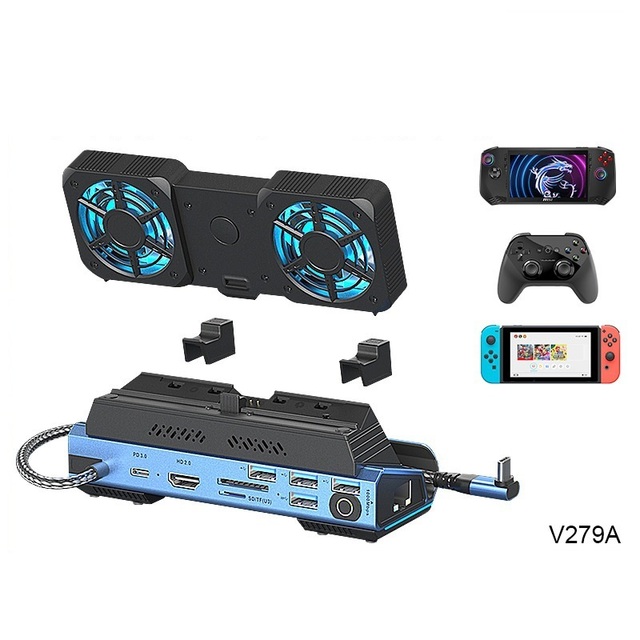 NKIWI Detachable USB 3.0 Fan ROG Console Expansion Dock Steam Deck Portable Game Console Base Bracket in Stock Switch2