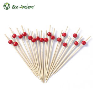 Palillos de Bambú Decorativos Ecológicos Personalizados, Antiadherentes, Palillos Desechables para Cócteles con Diseño de Cuentas para Bodas y Bares - Product Image 2