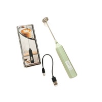 JLL7601 Mousseur à lait électrique portable rechargeable par USB en plastique, batteur à œufs multifonctionnel pour café et crème, fouet ménager