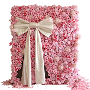 Muro de Flores de Hortensia Rosa, Perfecto para el Festival de Primavera, Fiestas de Pascua y Decoración de Fondo para Cuartos de Juegos Infantiles - Product Image 1