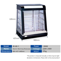 Lemari Display Stainless Steel Terisolasi Komersial dengan Pintu Kaca Penuh, Penghangat Makanan Elektrik untuk Perlengkapan Toko Roti, Hotel, dan Restoran