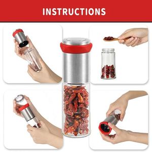 Factory Wholesale OEM Logos Custom Manual Stainless Steel Blades Eco-Friendly Dishwasher Safe Chili <b>Grinder</b> Chili Mill - Product Image 4