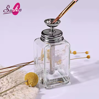 Verre professionnel avec pompe en acier Nail Art distributeur de monomère liquide, bouteille de presse acrylique pour salon et techniciens des ongles