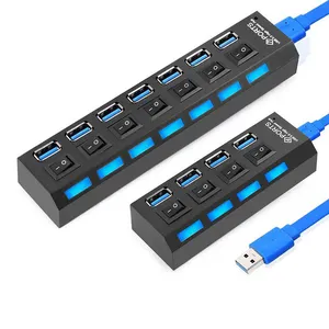 Multi-Function Type-C Pro PC usb 30 charging hub Independent Power Switch 5Gbps Splitter extension 4 Port USB 3.0 HUB