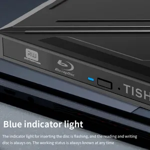 TISHRIC USB 3.0 tipe-c Blu ray DVD, USB eksternal CD Writer Drive Burner cocok untuk Laptop PC dalam segala kesempatan