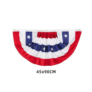 Tissu polyester personnalisé 45x90cm décorations du 4 juillet drapeaux demi ventilateur banderoles drapeaux suspendus pour festival événement sportif - Product Image 2