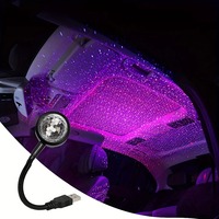 NTL11 Lampe de projection USB LED 7 couleurs ciel étoilé, mini projecteur de toit de voiture, outils de nuit réglables, décoratif