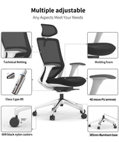SITSTAR 4D Move Silla PU Armrest Furniture De Officine Office Chairs Metal Comfortable Modern Contemporary Nylon Base 350mm