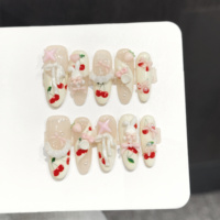 301-400 Faux Ongles Press-On de Luxe Personnalisés Marque Privée, Faits à la Main en Acrylique Épais avec Strass