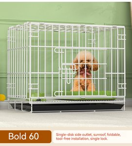 Cage pliable en fil d'acier thermolaqué avec porte simple/<span class=keywords><strong>double</strong></span> et plateau en plastique anti-fuite pour chiens et chats, idéale pour l'entraînement en intérieur - Product Image 4