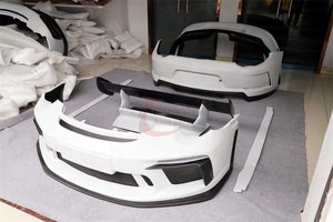 997 GT3 RS Kit carrosserie pour <span class=keywords><strong>Porsche</strong></span> <span class=keywords><strong>911</strong></span> 997 2009-2011 demi pare-chocs avant en Fiber de carbone pare-chocs arrière jupe latérale aileron arrière Kit carrosserie - Product Image 2