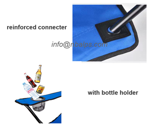 Chaise de camping pliable avec cadre en tube d'acier noir, logo personnalisé, en polyester, en hêtre, 50x50x80 cm - Product Image 5