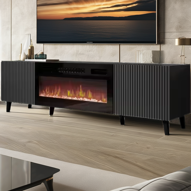 Modern Luxury LED Fireplace TV Storage Cabinet MDF Wood with Mirror for TVs up to 60" Wholesale Living Room Bedroom Furniture