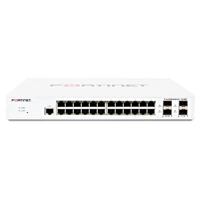 สวิตช์เครือข่ายกิกะบิต POE 24 พอร์ตดั้งเดิมของ Fortinet พร้อม Fortiswitch FS-124E ขั้นต่ําขั้นต่ํา