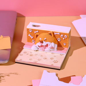 New Products 3D Custom Sticky Notes Paper Carving Custom Cultural and Creative Gift Ornaments Hand Torn 3d Paper Craft Model