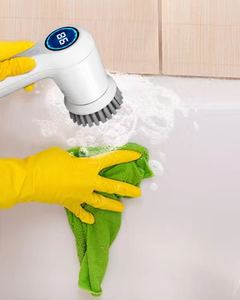 Brosse de nettoyage électrique automatique sans fil rechargeable par USB pour cuisine, baignoire, <span class=keywords><strong>carrelage</strong></span>, vaisselle - Product Image 4