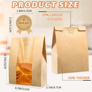 Gran oferta, bolsa <span class=keywords><strong>de</strong></span> embalaje <span class=keywords><strong>de</strong></span> pan <span class=keywords><strong>de</strong></span> panadería pequeña, <span class=keywords><strong>papel</strong></span> <span class=keywords><strong>Kraft</strong></span> desechable para llevar <span class=keywords><strong>con</strong></span> <span class=keywords><strong>ventana</strong></span> para alimentos y azúcar - Product Image 2