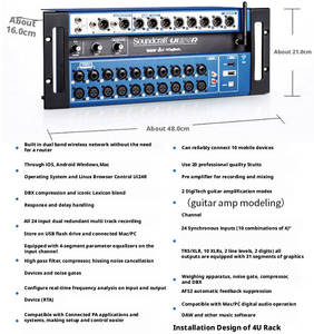 จำหน่ายโดยตรงจากผู้ผลิต คอนโซลมิกซ์เสียงดิจิตอล Soundcraft <span class=keywords><strong>UI12</strong></span> UI16 UI24 สำหรับงานเวทีระดับมืออาชีพ แบบติดตั้งบนแร็ค - Product Image 6