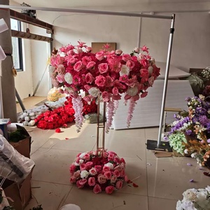 Nouveau <span class=keywords><strong>Centre</strong></span> <span class=keywords><strong>de</strong></span> <span class=keywords><strong>Table</strong></span> <span class=keywords><strong>de</strong></span> Mariage 120 cm en Fleurs Artificielles Soie Hydrangea Rose pour Décoration <span class=keywords><strong>de</strong></span> <span class=keywords><strong>Table</strong></span> - Product Image 4