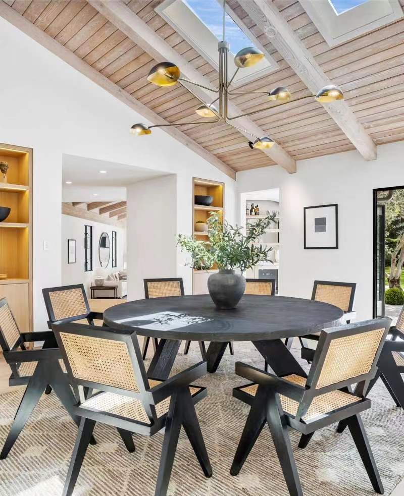 Rattan Solid Wooden Chair for Hotel Restaurant Home Furniture dinning room chairs woven wicker dining chair