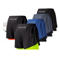 2 In 1 Korte Broek Heren Nep Tweedelige Joggingbroek Basketbal Sneldrogende Fitness Heren Gymshorts