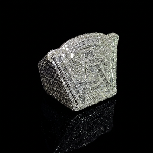 Solid Alloy 925 <b>Silver</b> Plated Vintage Jewelry <b>Men's</b> Hiphop Cocktail <b>Ring</b> Letter W Lab Created Diamond IGI Certified Party Gift - Product Image 1