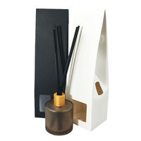 OEM Maßgefertigte Schwarze Faltbare Papierbox mit Klarsichtfenster Flach Verpackt für Parfüm Kosmetik Ätherisches Öl Verpackung