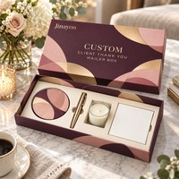 Boîte d'expédition personnalisée avec logo, base et couvercle rigides, impression CMYK, emballage cadeau, finition brillante, boîte de remerciement pour clients