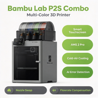 Imprimante 3D de bureau haute vitesse multicolore avec contrôle Wi-Fi à distance, nivellement automatique, grand volume d'impression, Bambu Lab P2S Combo pour usage amateur